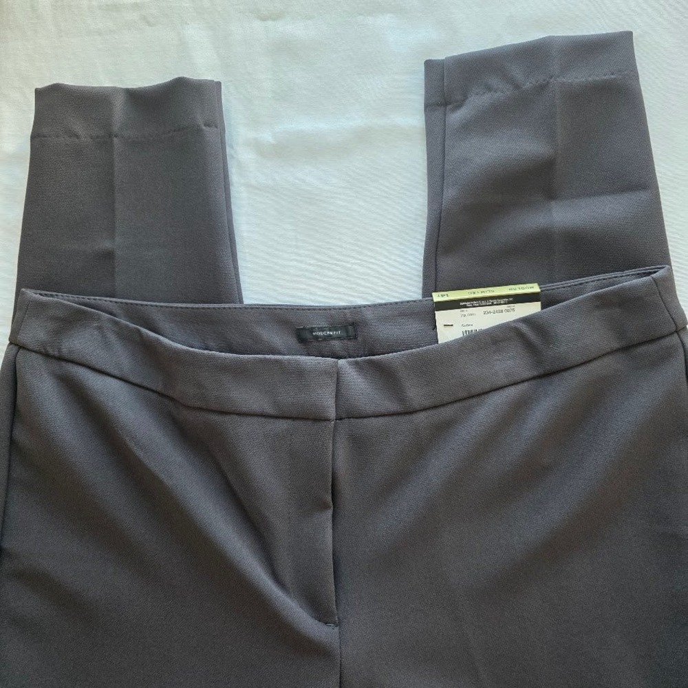 Worthington Modern Fit Slim Leg Dress Pants 14T Womens NWT Gray Trouser Academia